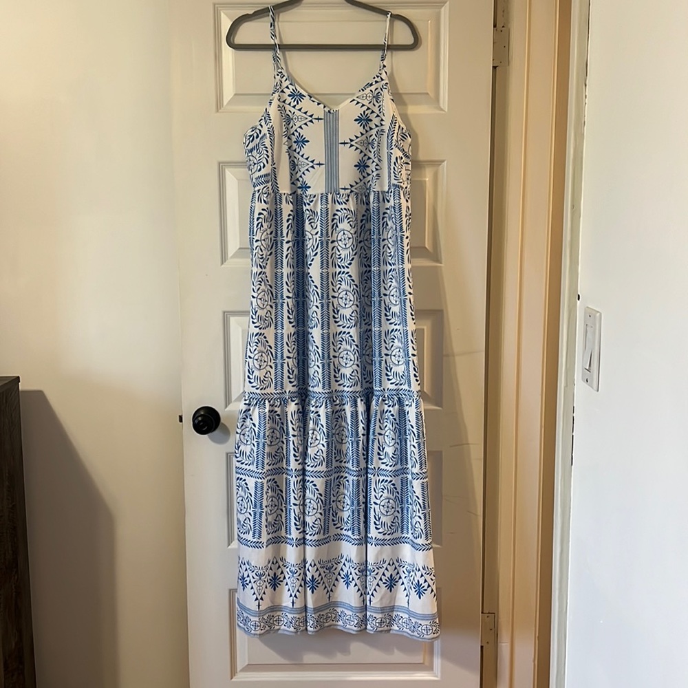 Blue and White Shein Maxi Dress - Size XL